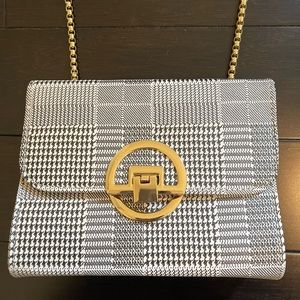 Women’s Black and White Plaid Crossbody bag